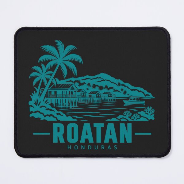 Item preview, Roatan Honduras Line Art Coastline Poster designed and sold by CMYKStudio.