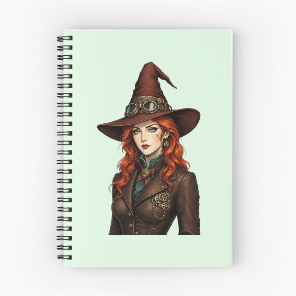 Item preview, Steampunk Witch – Victorian Redhead with Goggles and Witch Hat designed and sold by SweetLilith.