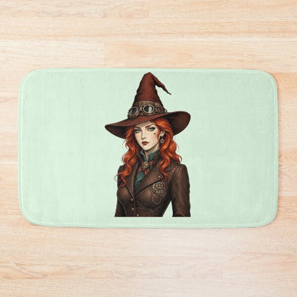 Item preview, Steampunk Witch – Victorian Redhead with Goggles and Witch Hat designed and sold by SweetLilith.