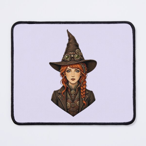 Item preview, Steampunk Witch – Victorian Redhead with Goggles and Witch Hat designed and sold by SweetLilith.