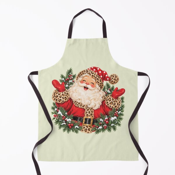 Item preview, Retro Leopard-Trim Santa Christmas, Christmas Tree Wreath designed and sold by SanipepaVase.