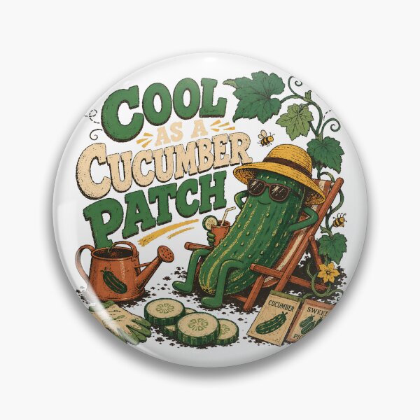 Item preview, Cool as a Cucumber Patch Funny Garden Pickle designed and sold by JoyfullyOffbeat.