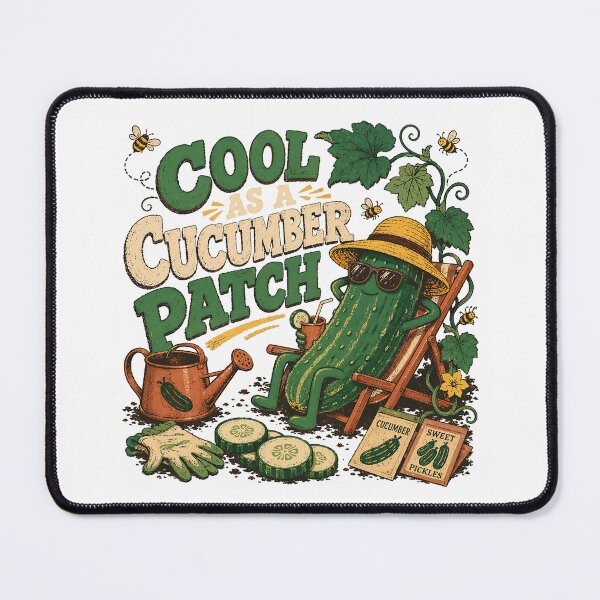 Item preview, Cool as a Cucumber Patch Funny Garden Pickle designed and sold by JoyfullyOffbeat.