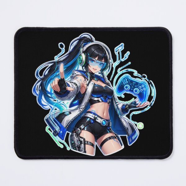 Item preview, Cyber Anime Gamer Girl Futuristic Gaming designed and sold by Animepopstudio.