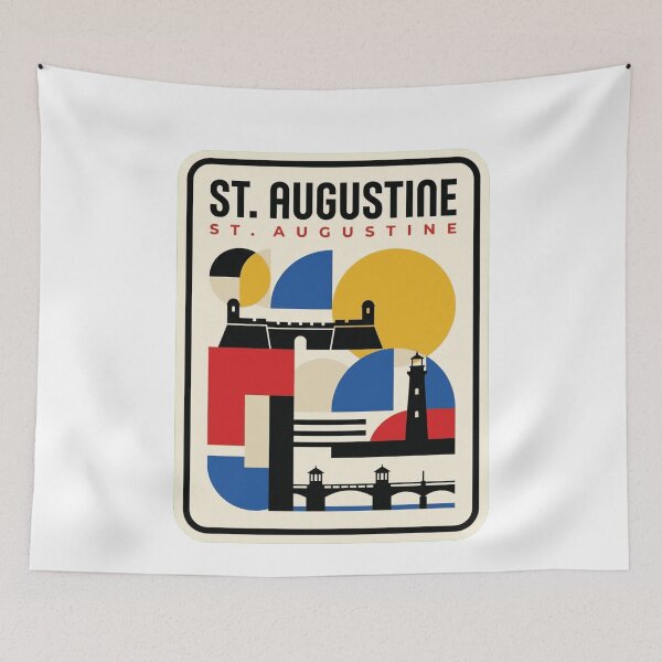 Item preview, Retro St. Augustine Bauhaus Geometric Skyline designed and sold by k3rstman1.