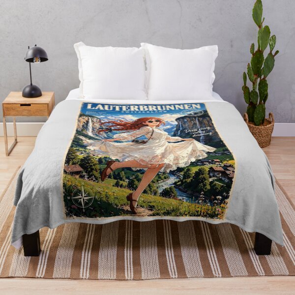 Item preview, Switzerland — Lauterbrunnen Valley — A Whimsical Journey Through Switzerland's Waterfall Valley designed and sold by DibujandoPorfa.