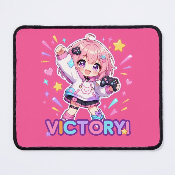 Item preview, Kawaii Anime Gamer Girl Victory designed and sold by Animepopstudio.