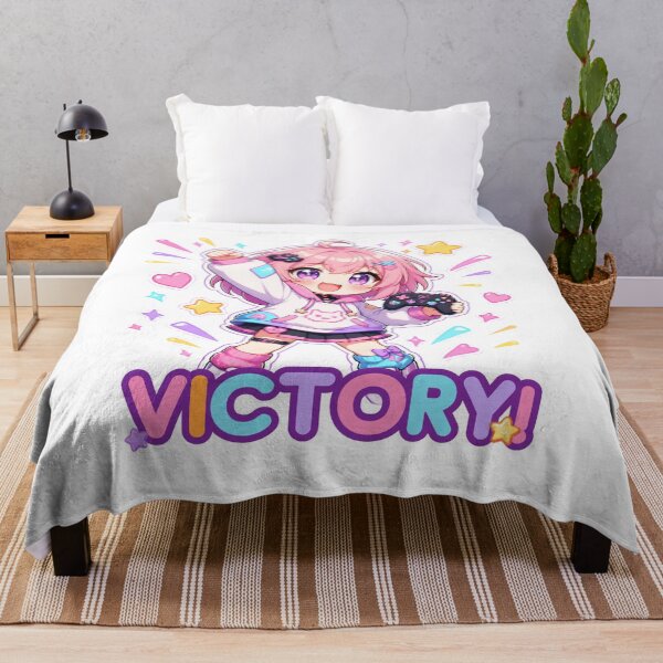 Item preview, Kawaii Anime Gamer Girl Victory designed and sold by Animepopstudio.