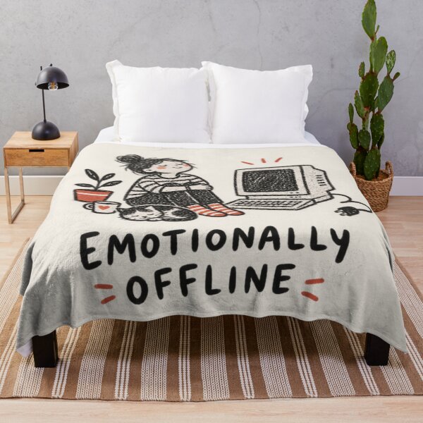 Item preview, Emotionally Offline | Unplugged Computer & Introvert Humor Doodle designed and sold by Moons Studio.