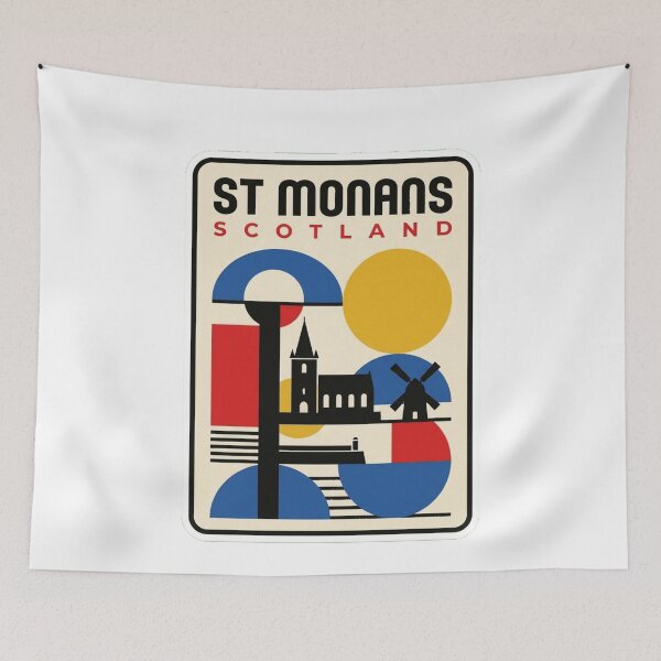 Item preview, Retro St Monans Bauhaus Geometric Skyline designed and sold by k3rstman1.