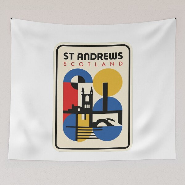 Item preview, Retro St Andrews Bauhaus Geometric Skyline designed and sold by k3rstman1.