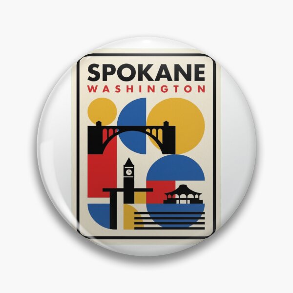 Item preview, Retro Spokane Bauhaus Geometric Skyline designed and sold by k3rstman1.
