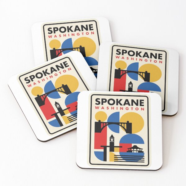 Item preview, Retro Spokane Bauhaus Geometric Skyline designed and sold by k3rstman1.