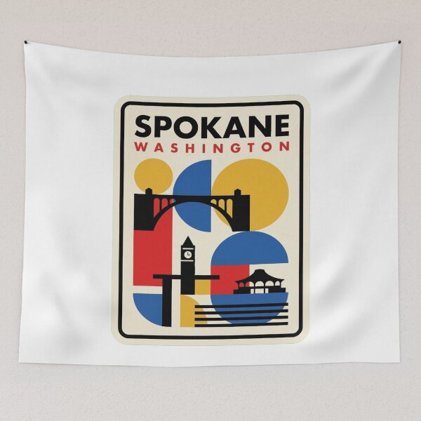Item preview, Retro Spokane Bauhaus Geometric Skyline designed and sold by k3rstman1.