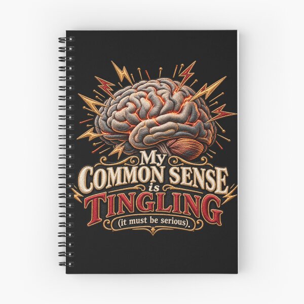 Item preview, Funny Common Sense Quote Embroidered Brain – “My Common Sense Is Tingling” designed and sold by Emoji Emblems.