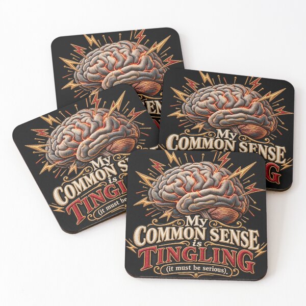 Item preview, Funny Common Sense Quote Embroidered Brain – “My Common Sense Is Tingling” designed and sold by Emoji Emblems.