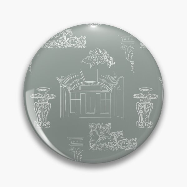 Item preview, Architectural White Line Drawings and Flourishes - mint background designed and sold by The Flying Bunny Studio.