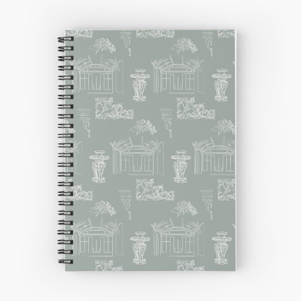Item preview, Architectural White Line Drawings and Flourishes - mint background designed and sold by The Flying Bunny Studio.