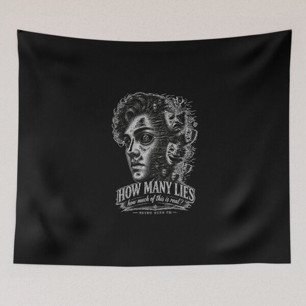 Item preview, Splitting Face Scratchboard Drama Mask Engraving Portrait Tee designed and sold by ZoomTaDesign.