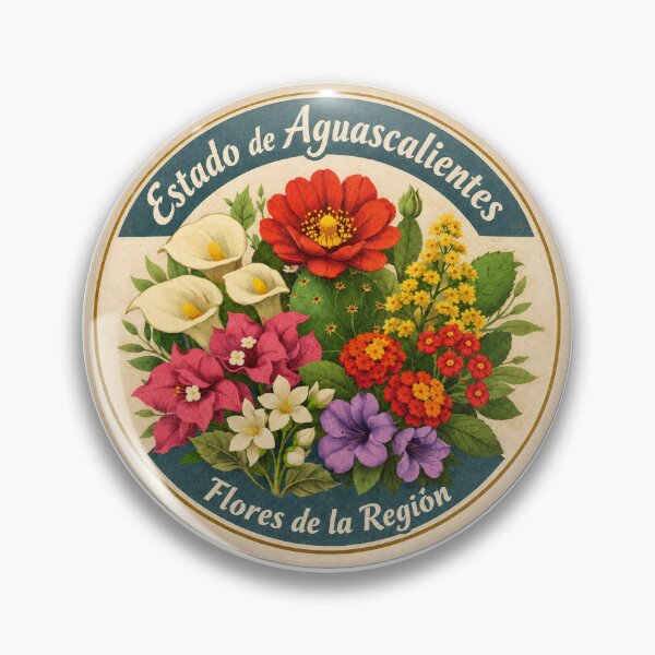 Item preview, Estado de Aguascalientes – Flores de la Región Vintage Botanical Sticker designed and sold by SachaMuru.