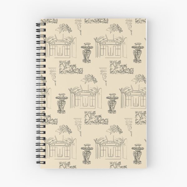 Item preview, Architectural Black Line Drawings and Flourishes - yellow background designed and sold by The Flying Bunny Studio.
