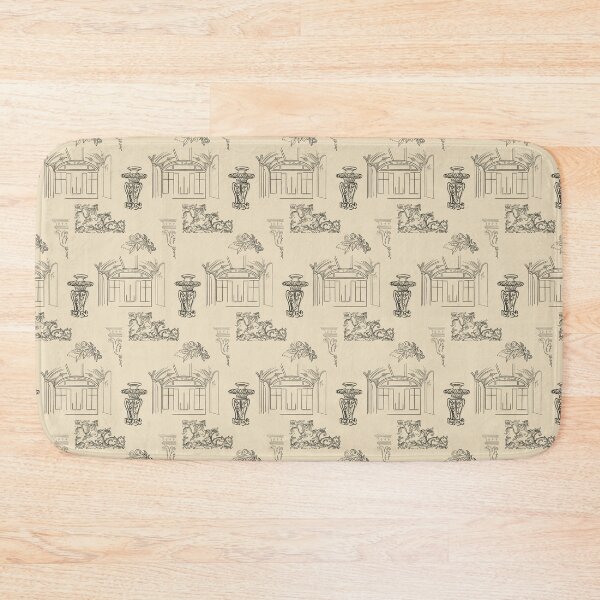 Item preview, Architectural Black Line Drawings and Flourishes - yellow background designed and sold by The Flying Bunny Studio.