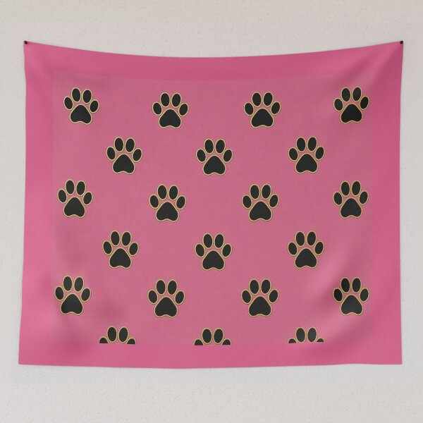 Item preview, Golden Pointer Dog Heart and Pink Paw Prints Pattern designed and sold by Breezes-of-Ida.