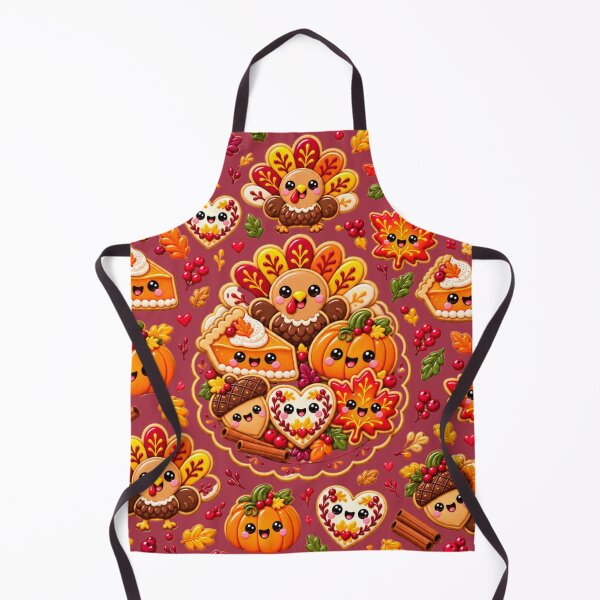 Item preview, Kawaii Thanksgiving Cookie Pattern with Turkey, Pumpkin Pie, Fall Leaves, Acorns and Autumn Treats designed and sold by ALH Apparel.