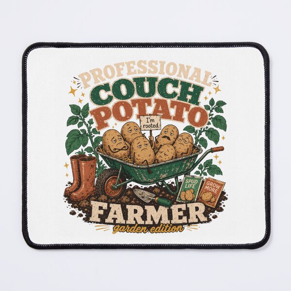 Item preview, Professional Couch Potato Farmer Funny Garden Pun designed and sold by JoyfullyOffbeat.