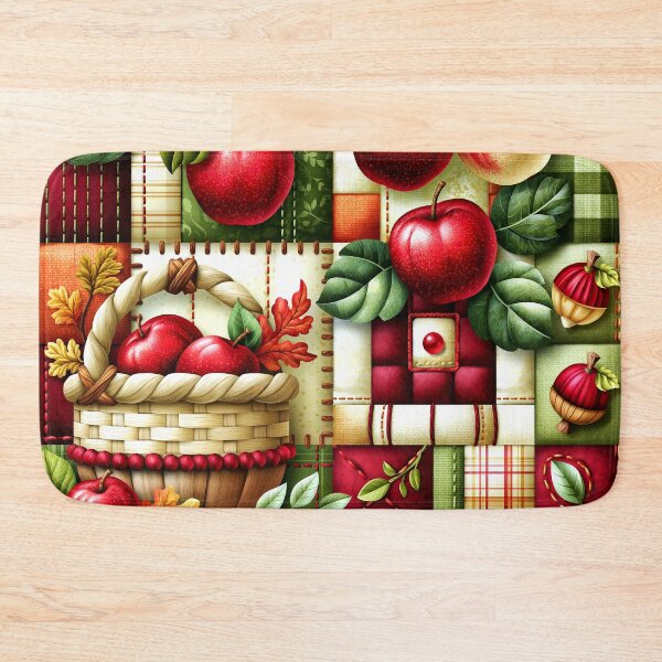 Item preview, Autumn Apples And Fruit Basket Patchwork Quilt Design designed and sold by DEC02.