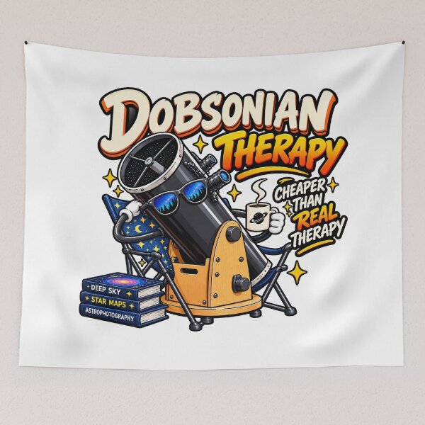 Item preview, Dobsonian Telescope Therapy - Cheaper Than Real Therapy - Funny Astronomy designed and sold by Benyacine.