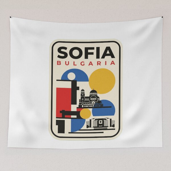 Item preview, Retro Sofia Bauhaus Geometric Skyline designed and sold by k3rstman1.