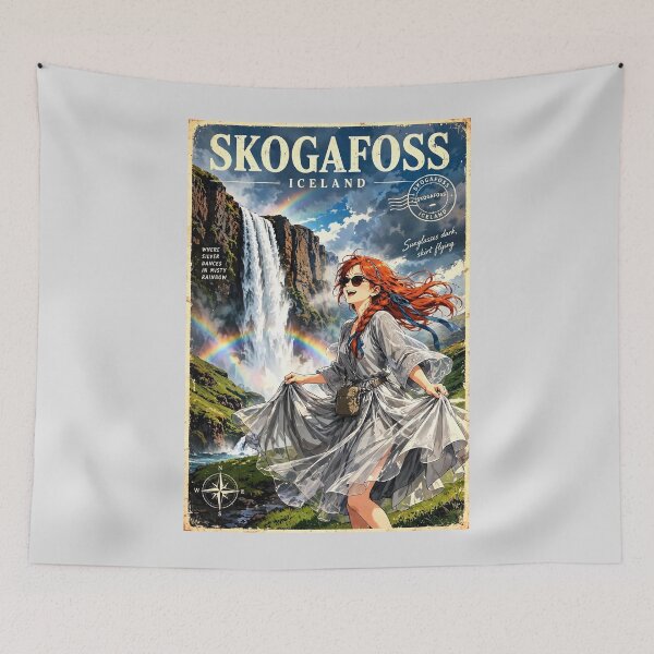Item preview, Iceland — Skógafoss Waterfall — A Magical Dance Through Icelandic Mist and Rainbows designed and sold by DibujandoPorfa.