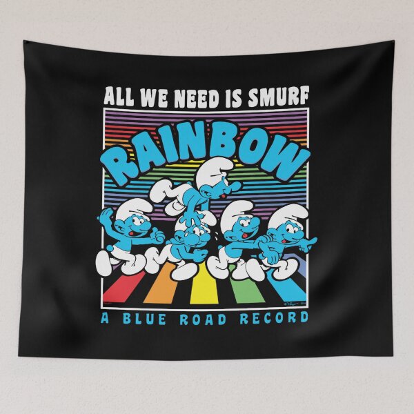 Item preview, The Smurfs All We Need Is Smurf Rainbow A Blue Road Poster Essential designed and sold by circliqueart.