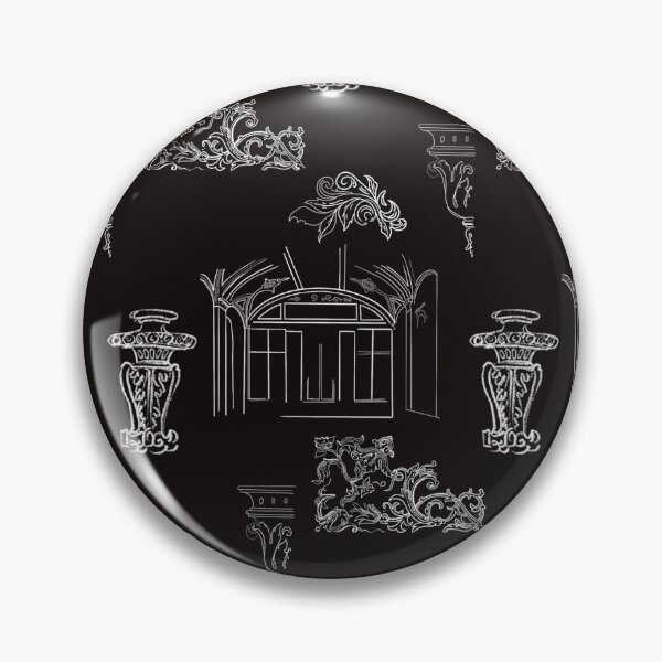 Item preview, Architectural Line Drawings and Flourishes - black background designed and sold by The Flying Bunny Studio.