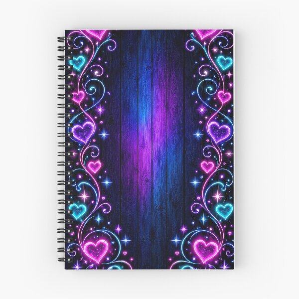 Item preview, Neon Love Hearts & Glowing Vines – Pink and Blue Romantic Design designed and sold by IMuDesigner.