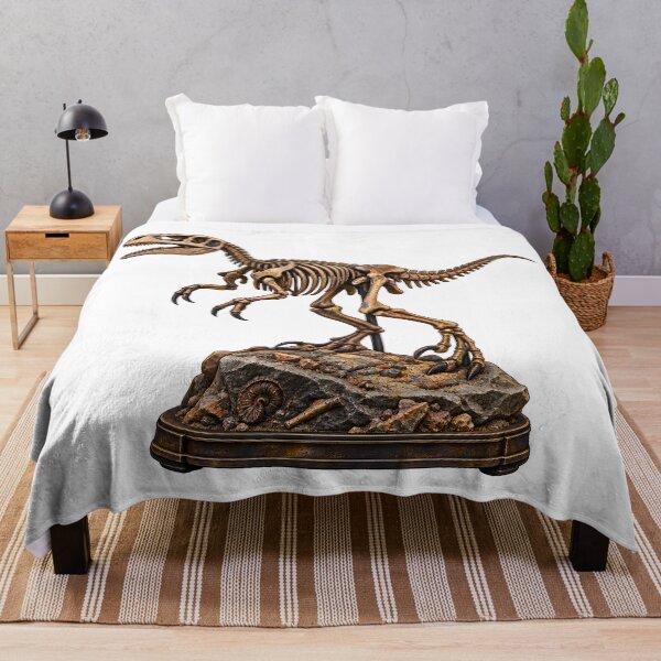 Item preview, Rare Dinosaur Fossil Skeleton – Vintage Paleontology Museum Collectible designed and sold by builtforyou.