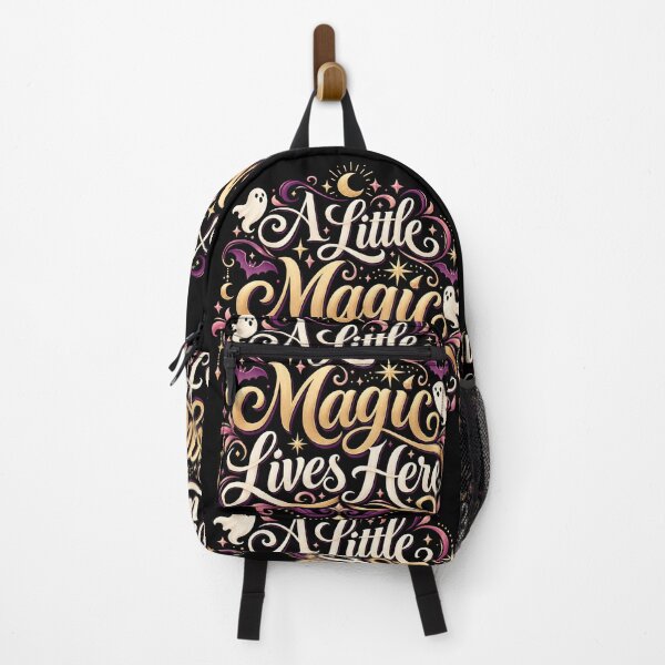 Item preview, A Little Magic Lives Here | Halloween Ghost Moon Stars Witchy Typography Art designed and sold by K3DreamKreations .