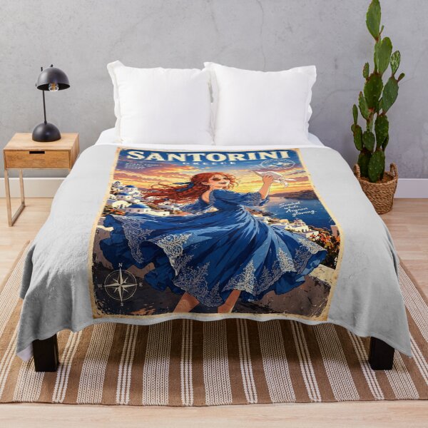 Item preview, Greece — Santorini — A Playful Sunset Dance Above the Endless Aegean Sea designed and sold by DibujandoPorfa.