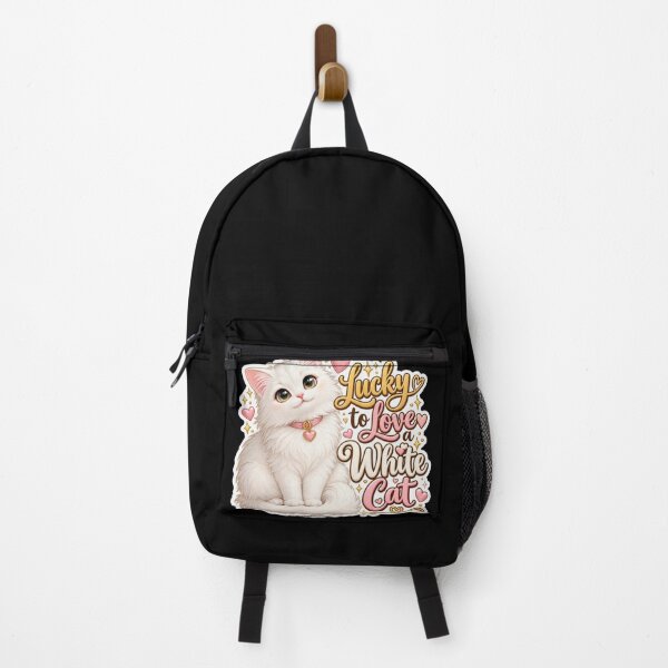 Item preview, Lucky to love a white cat designed and sold by GyspySoulStudio.