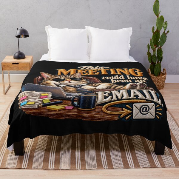 Item preview, Funny Meeting Email Quote Cat – This Meeting Could Have Been an Email designed and sold by Emoji Emblems.