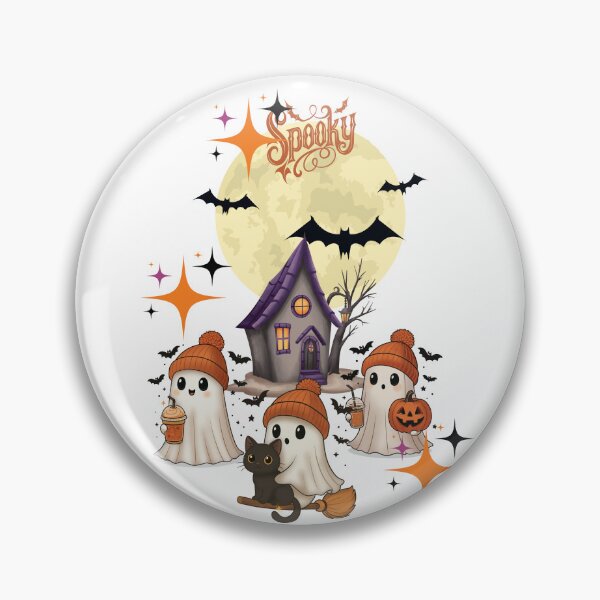 Item preview, Cute Spooky Halloween Haunted House and Ghosts designed and sold by IvonneDesigns.