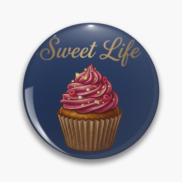 Item preview, Sweet Life Gourmet Raspberry Cupcake with Gold Accents designed and sold by Northern Glow Art.