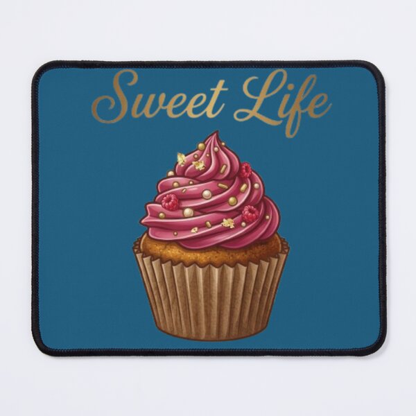 Item preview, Sweet Life Gourmet Raspberry Cupcake with Gold Accents designed and sold by Northern Glow Art.