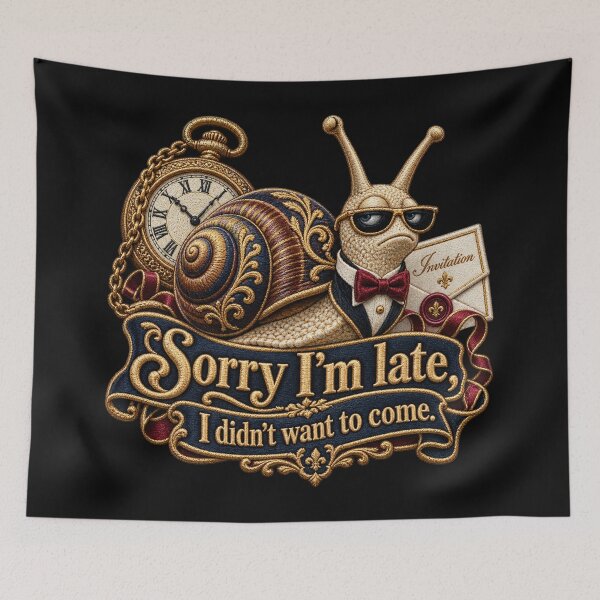 Item preview, Funny Late Snail Quote – Sorry I’m Late, I Didn’t Want to Come designed and sold by Emoji Emblems.
