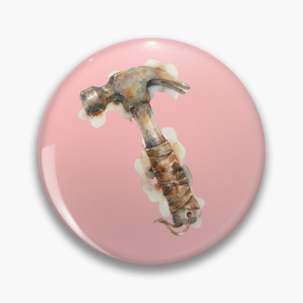 Item preview, Vintage Watercolor Claw Hammer Rusty Tool Art designed and sold by bvdesignart.