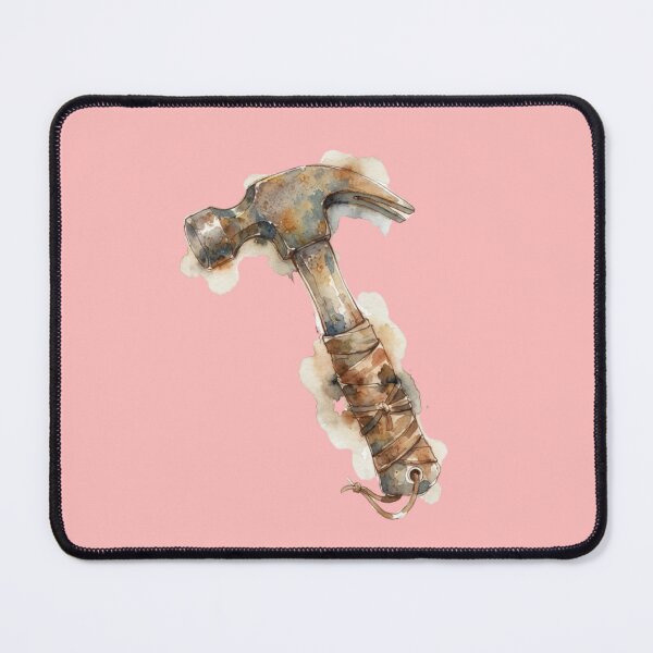 Item preview, Vintage Watercolor Claw Hammer Rusty Tool Art designed and sold by bvdesignart.