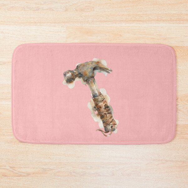 Item preview, Vintage Watercolor Claw Hammer Rusty Tool Art designed and sold by bvdesignart.