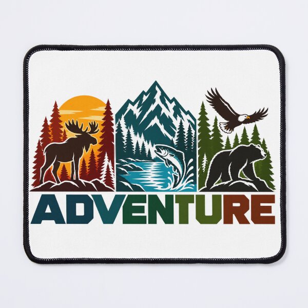 Item preview, Adventure Retro Wilderness Nature Wildlife Mountains designed and sold by BakersTees.