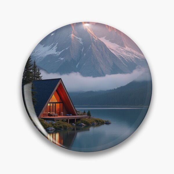Item preview, Lakeside Retreat - Cabin Beneath the Peaks designed and sold by nhk999.